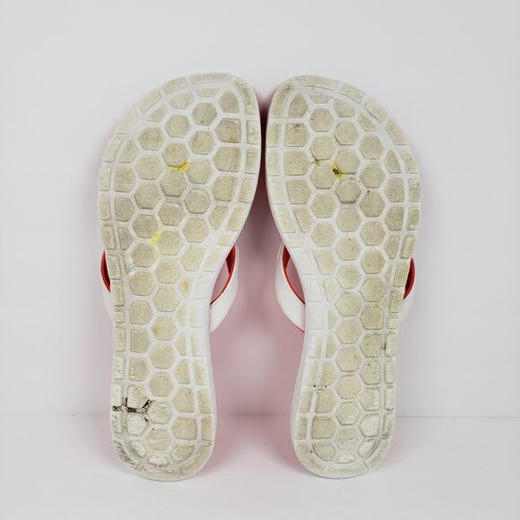 Nike Calm Elevation Womens Size 10 White Bright Coral Slip On Flip Flop Sandals - Picture 8 of 12